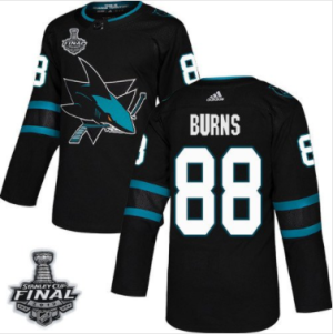 Sharks #88 Brent Burns Schwarz 2019 Stanley Cup Final Stitched